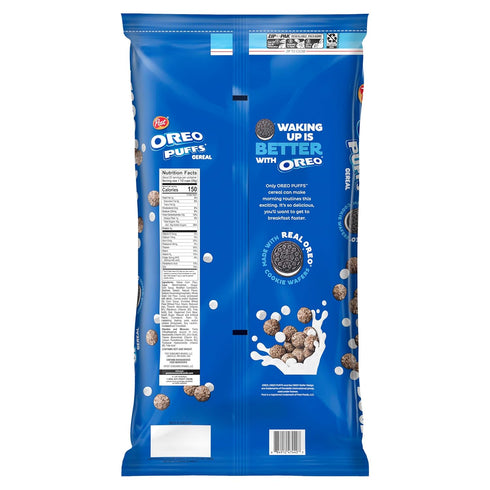 Post 30 oz OREO PUFFS Cereal, Chocolate Breakfast Cereal, bag