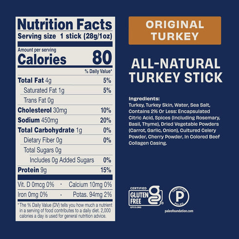 1 oz (Pack 18) Archer Jerky Turkey Jerky Sticks - All Natural Protein Snack, Meat Snack for Adults & Kids, Gluten Free