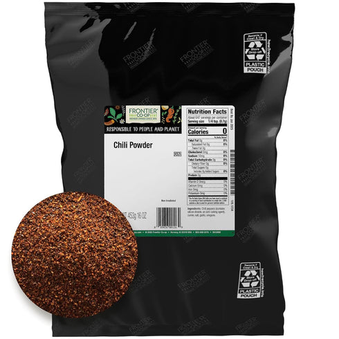 Frontier Co-op Chili Powder Blend, Traditional (no salt), Kosher, Salt-Free, Non-irradiated |