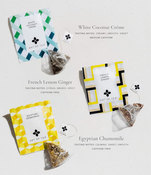 12 Count Art of Tea | Assorted Tea Sampler | Sampler Box | Breakfast Tea, Earl Grey Creme, Egyptian Chamomile
