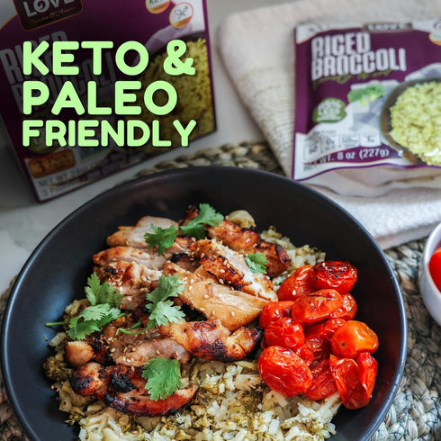 8 oz (6 Pack) Kitchen & Love Riced Broccoli | Low Carb & Calorie, Vegan, Ready to Eat Food, Shelf Stable Food