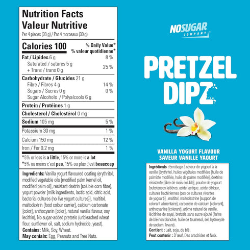 0g 4g -1 Pack (200g) No Sugar Pretzel Sticks, Vanilla Yogurt Covered Diet Pretzel Crisps, Sweet, Salty, Crunchy