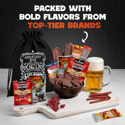 Pack Beef Jerky Gift Baskets For Men - Dad Gifts, Birthday Gifts For Men | Beef Jerky Variety
