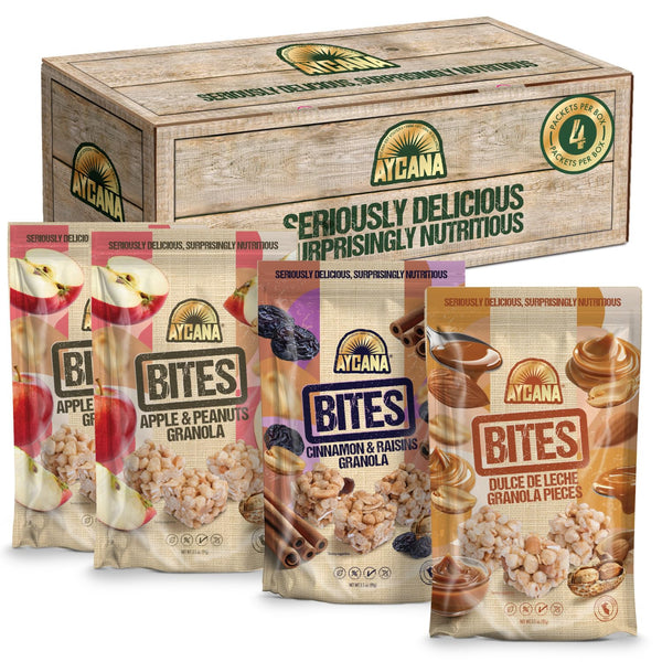 Aycana Comfort Crunch Selection Box Granola Bites Dulce de Leche, Apple &