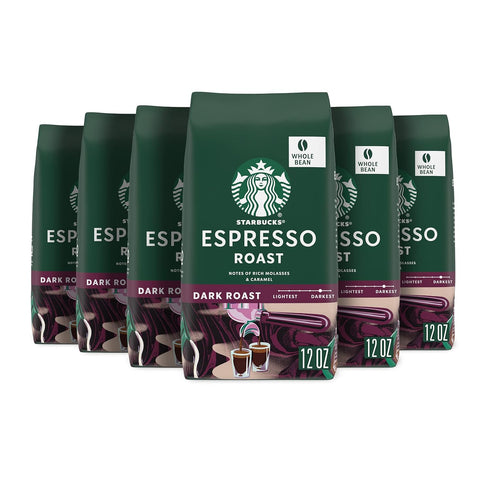 Starbucks Whole Coffee Beans, Dark Roast Hot or Iced Coffee, Espresso Roast,