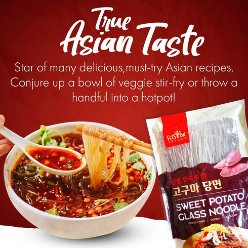 1 Pack 7.05oz Fusion Select Sweet Potato Glass Noodles - Japchae Noodles - Zero-Fat, Low-Calorie, No-Sodium