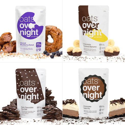 Pack (8 Pack Oats Overnight Dessert Variety - High Protein, High Fiber Breakfast Protein Shake - Gluten Free, Non GMO