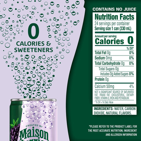 11.15 Oz 8 Count, 3 Pack Maison Perrier Forever Blackberry Flavored Sparkling Water, Fl Cans