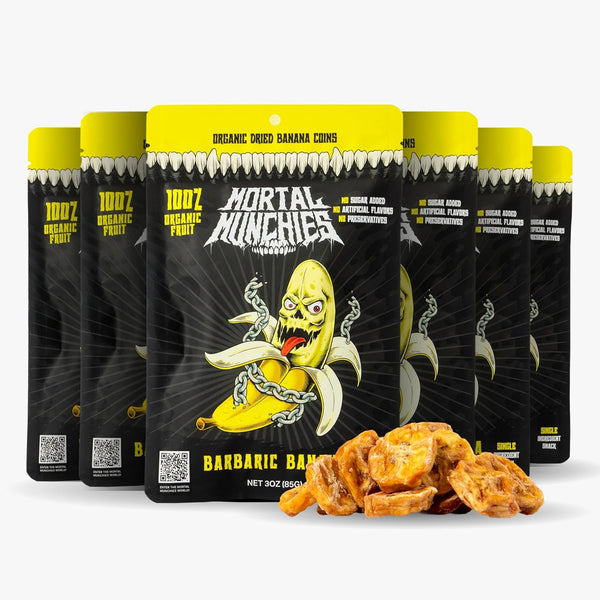Mortal Munchies - Banana Dried Fruit (6 Pack, 3 Oz) Real Fruit