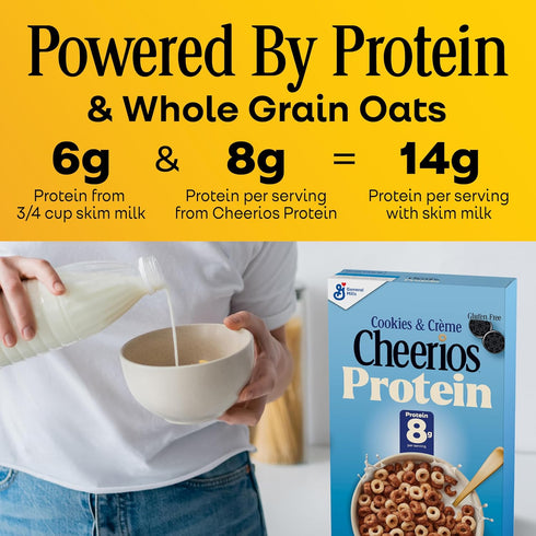 8g 11.2 oz Cheerios Protein Cereal, Cookies and Crme, Protein, Large Size