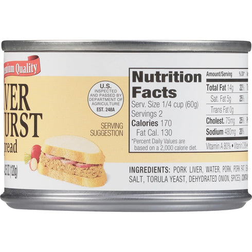 Underwood 4.25oz (Pack 6) Liverwurst Spread, Can
