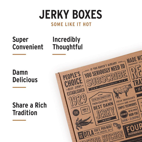 Set 6 Pack Peoples Choice Beef Jerky Box Some Like It Hot Spicy Unique Gifts for Men High Protein Meat Snack Sampler