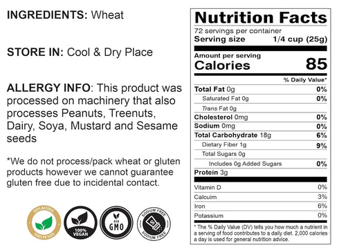 64oz (4lbs) 1.81kg Rani Sooji Coarse (Farina, Suji, Rava, Rawa, Wheat Semolina) Flour Bulk ~ All Natural | Vegan |