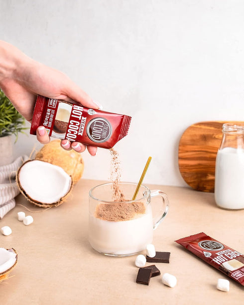 8 Dairy Free Hot Cocoa Sticks | Delicious, Vegan, Non-GMO, Natural, Coconut Powdered Milk + MCT OIL. (Just add Water