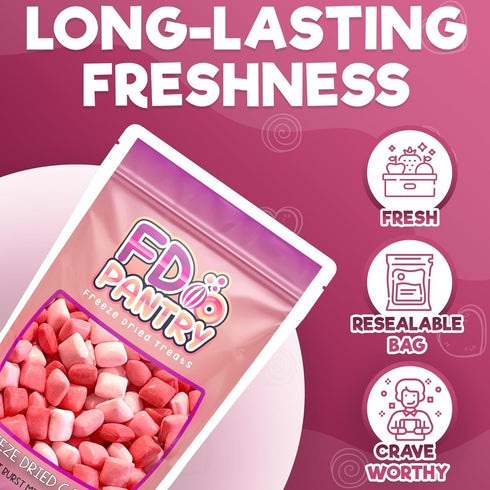 5oz Freeze Dried Fruit Bursts Candy - Mini All Reds l Hard Candy Mix Treat Snack Gift Bag Strawberry, Fruit Punch