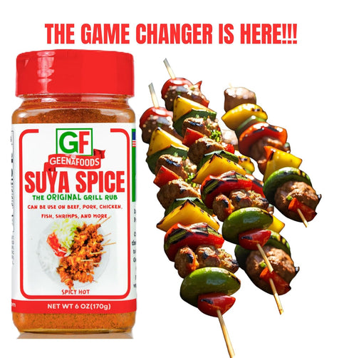 Geenafoods Suya pepper, African( Nigerian & Ghanaian)-Inspired Seasoning pepper Blend for Beef and Steak Grilling .
