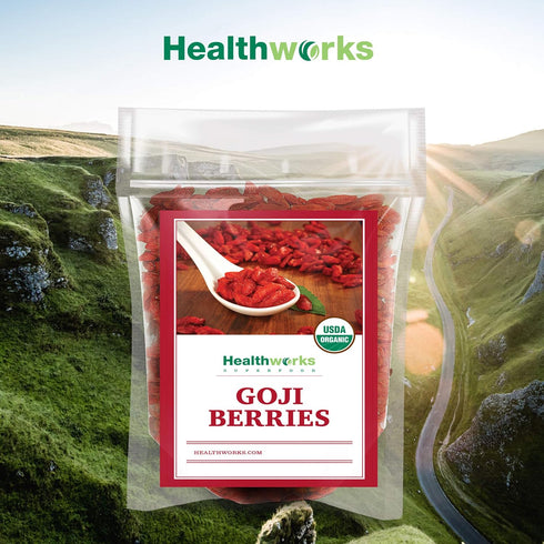 1lb 2lb Pack Healthworks Organic Goji Berries and - Non-GMO Certified Organic Raw Sun-Dried Goji Berries