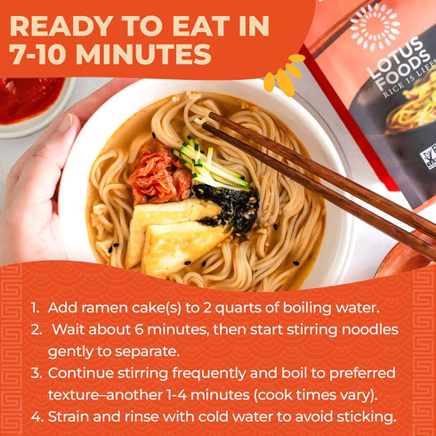 10 Oz (Pack 1) Lotus Foods Organic Millet and Brown Rice Ramen Noodles - Gluten Free Instant Ramen Noodles, Vegan, Low