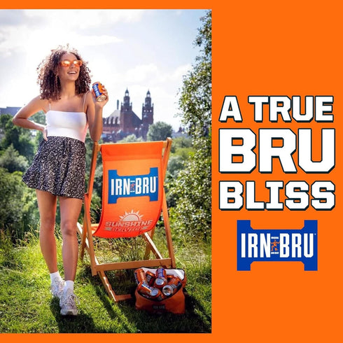 32 11.1 oz Pack 4 IRN-BRU Original Scottish Sparkling Soda, Citrus Flavored Carbonated Drink - Sparkling Flavored Soft