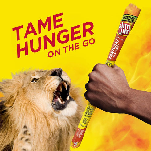 1.94 oz. (18 Count) Slim Jim Monster Smoked Meat Sticks, Teriyaki Flavor, High Protein