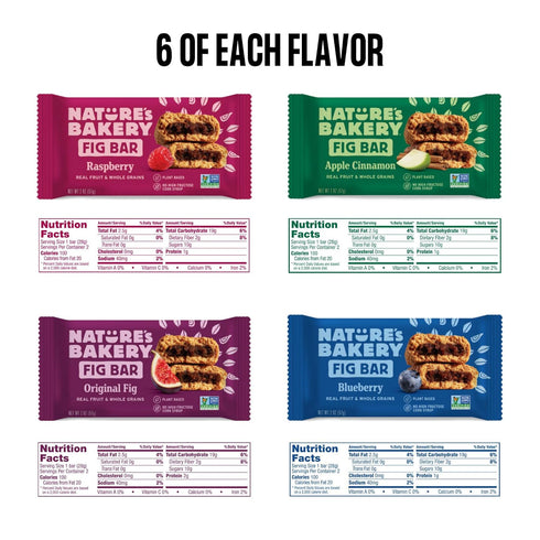 Generic 36 Count Pack pack Stone Ground Whole Wheat Fig Bars - Variety All Natural, Non-GMO Snack Variety Box, Assorted