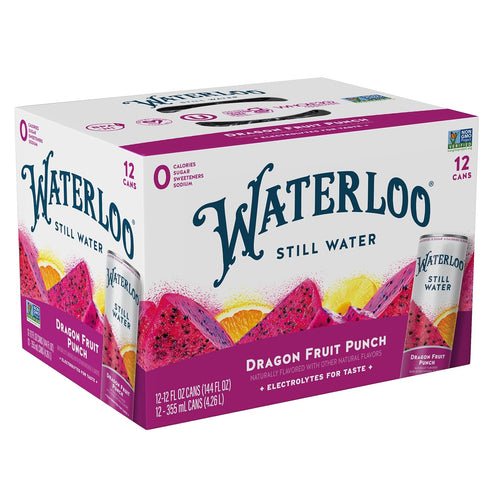Waterloo Still Water, Dragon Fruit Punch Naturally Flavored Purified Water | 12