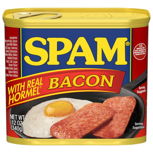 12 oz (Pack 12) Spam with Real Hormel Bacon Luncheon Meat