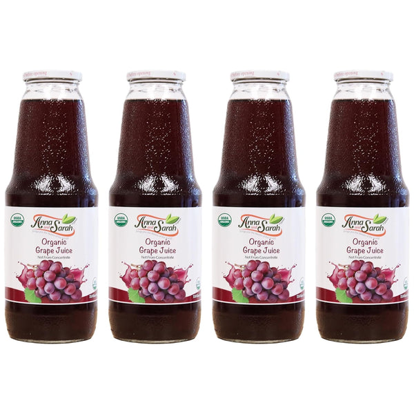 Anna and Sarah 33.8 Oz Organic Grape Juice - USDA Organic Certified