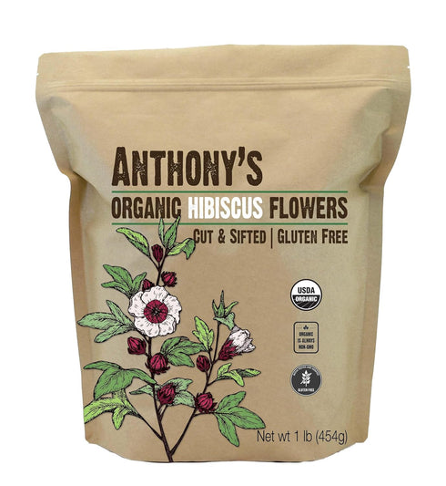 Anthony's Organic Hibiscus Flowers, 1 lb, Cut & Sifted, Gluten Free, Non