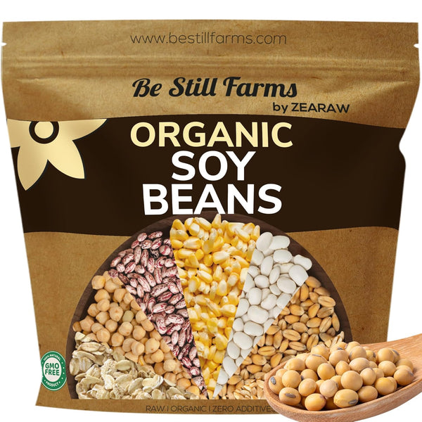 Be Still Farms Organic Soybeans - Soy Beans Dry (2.8 lb) aka