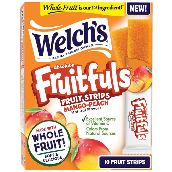Welch's Absolute Fruitfuls Fruit Strips, Tasty Dried Fruit Snacks for School Lunches,