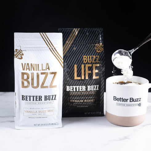 20 (Pack 1), Better Buzz Vanilla Coffee Creamer (Vanilla Buzz) Ounce of Powder Creamer Drink Mix for Flavored Latte