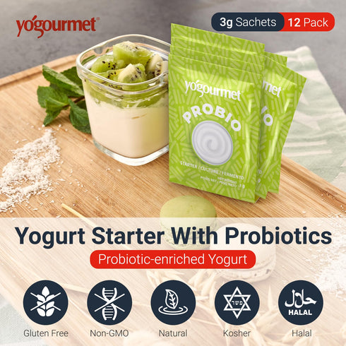 (12 Pack 3 Yogourmet Yogurt Starter With Probiotics Bulk Version) - Make Yogurt at Home - Starter Culture - All
