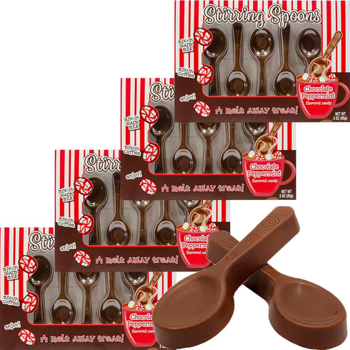 Fruidles Chocolate Peppermint Flavored Stirring Spoons, Candy Hot Stirring Edible Spoons, Gourmet