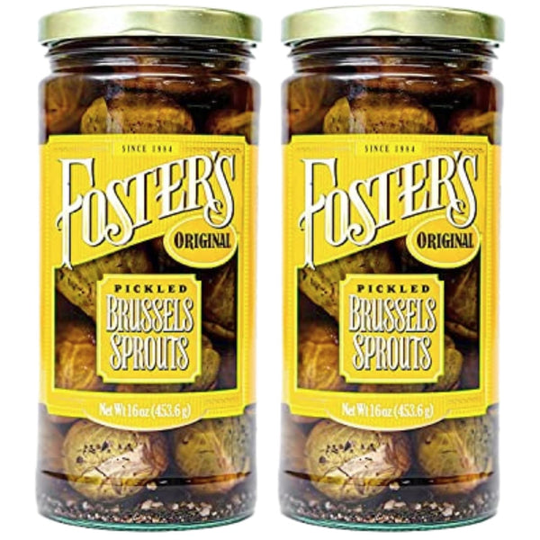 Foster's Pickled Brussel Sprouts in a Jar, Original, 16oz, 2 Pack, Traditional