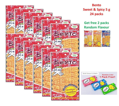 Bento Bake Seasoned Squid & Surimi Seafood Snack, Choose from 3 Flavors, 5 gram Pack of 24
