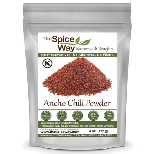 The Spice Way Premium Ancho Chile, Pure Ancho Chilli Powder (4 oz) in Resealable Bag