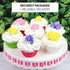 Set, 24 Count Global Sugar Art Edible Royal Icing Pink, Lavender and Yellow Rose Two sizes, for Cake and Cupcake