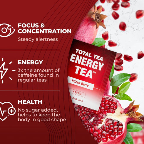 25 Total Tea Detox Guayusa Energy Tea - All Natural Herbal Caffeinated Tea Cleanse - Energy & Focus - Coffee Substitute
