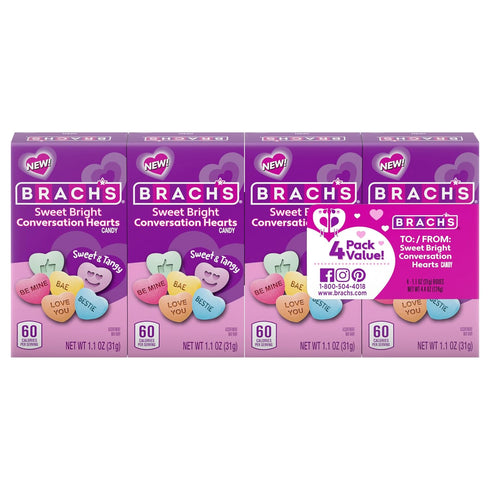 Brach's, Sweet Bright Tiny Conversation Hearts Valentine's Candy, 4.4 Ounce