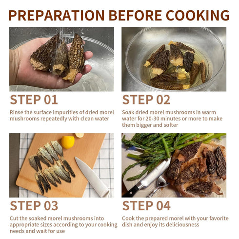 2 Oz(56.7g) MEIMIDUO Grade AAA Dried Morel Mushrooms (Morchella Conica) for Cooking, Ketone Friendly, Gluten-Free