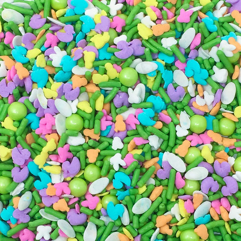Easter Spring Ducks Flowers Bunny Head Edible Confetti Sprinkles, 4oz for Cake, Cookie, Cupcake, Ice Cream