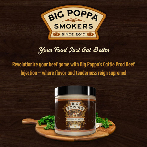 (19.7 Oz) Big Poppas Cattle Prod Beef Injection Competition-Tuned BBQ Brisket Injection for Juicy, Consistent Meat