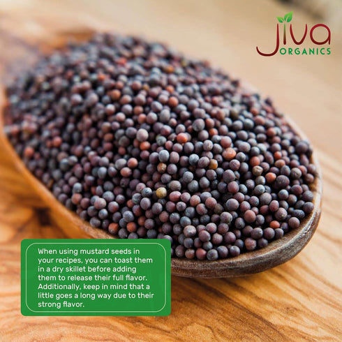 2.75 Jiva Organic Black Mustard Seeds Whole Pound Bulk Bag - Non-GMO Keto Friendly, Non-Irradiated