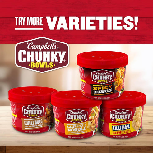 Country 15.25 oz Campbell's Chunky Soup, Beef Soup with Vegetables, Microwavable Bowl
