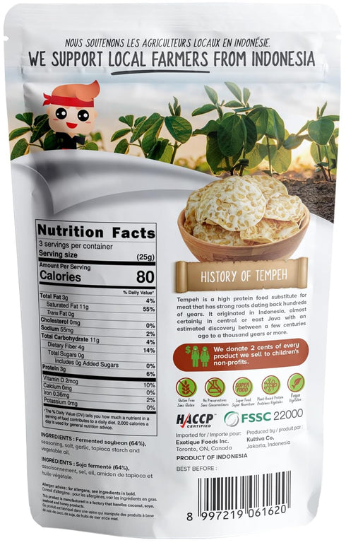 Woh (Pack 2) Tempeh Chips Fermented Soy Bean Original