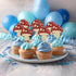 LcingTify 24 PCS Mushroom Cupcake Toppers Glitter Mushrooms Baby Shower Cupcake Picks Mushroom Birthday Decorations