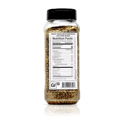 11.5 oz Spiceology Greek Freak Mediterranean Salt-Free Seasoning Greek Herbs & Spices for Chicken, Potatoes, Salad