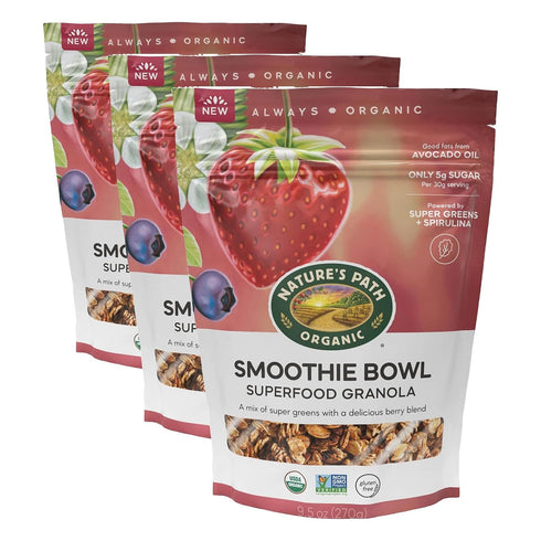 Nature's Path Organic Superfood Smoothie Bowl Granola, 9.5 oz (Pack of 3),