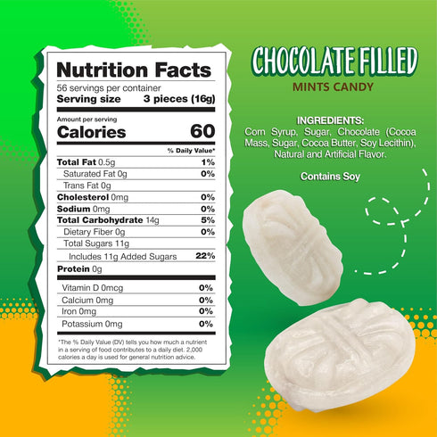 2 165 Arcor Chocolate Filled Mints Candy | Pound Bag | Individually Wrapped Chocolate Mint Hard Candy | Old Fashioned